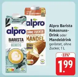 Edeka Alpro Barista Kokosnuss-Drink oder Mandeldrink Angebot