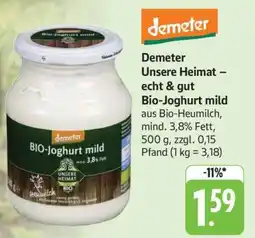 Edeka Demeter Unsere Heimat – echt & gut Bio-Joghurt mild Angebot