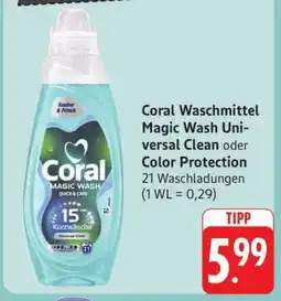 Edeka Coral Waschmittel Magic Wash Universal Clean oder Color Protection Angebot