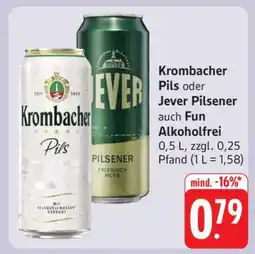 Edeka Krombacher Pils oder Jever Pilsener Angebot