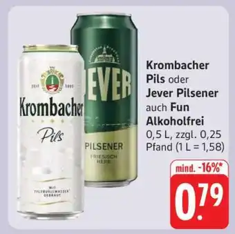 Edeka Krombacher Pils oder Jever Pilsener Angebot