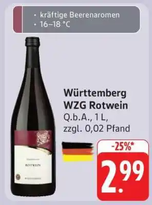 Edeka Württemberg WZG Rotwein Angebot