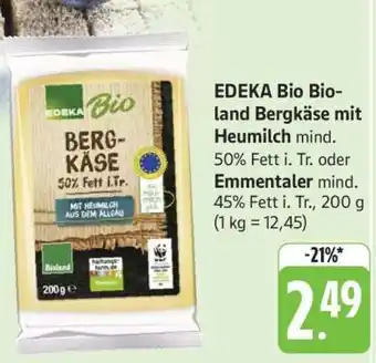 Edeka EDEKA Bio Bioland Bergkäse mit Heumilch Angebot