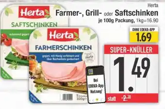 Edeka Herta Farmer-, Grill- oder Saftschinken Angebot