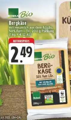Edeka EDEKA Bio Bergkäse Angebot
