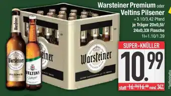 Edeka Warsteiner Premium oder Veltins Pilsener Angebot