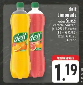 Edeka deit Limonade oder Spezi Angebot