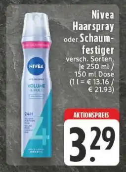 Edeka NIVEA Haarspray oder Schaumfestiger Angebot