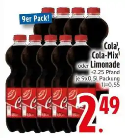 Edeka Cola, Cola-Mix oder Limonade 9er Pack Angebot