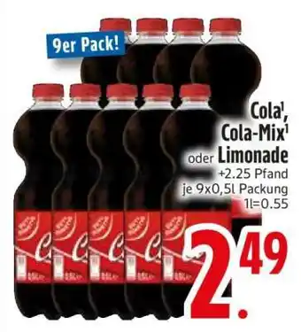Edeka Cola, Cola-Mix oder Limonade 9er Pack Angebot