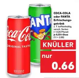 Kaufland COCA-COLA oder FANTA Erfrischungsgetränk Angebot