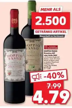 Kaufland DOPPIO PASSO Primitivo IGT oder Grillo DOC Angebot