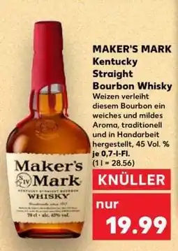 Kaufland MAKER'S MARK Kentucky Straight Bourbon Whisky Angebot