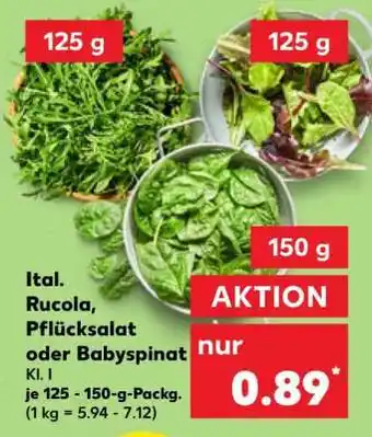 Kaufland Ital. Rucola, Pflücksalat oder Babyspinat Angebot