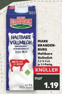 Kaufland MARK BRANDENBURG Haltbare Vollmilch Angebot