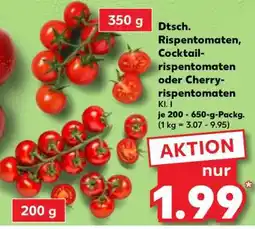 Kaufland Dtsch. Rispentomaten, Cocktailrispentomaten oder Cherryrispentomaten Angebot
