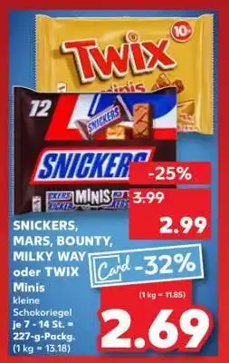 Kaufland SNICKERS, MARS, BOUNTY, MILKY WAY oder TWIX Minis Angebot