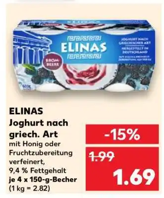 Kaufland ELINAS Joghurt nach griech. Art Angebot