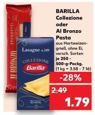 Kaufland BARILLA Collezione oder Al Bronzo Pasta Angebot