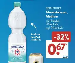 Aldi Süd Gerolsteiner Mineralwasser medium Angebot