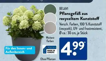Aldi Süd BELAVI Pflanzgefäß aus recyceltem Kunststoff Angebot