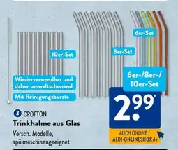 Aldi Süd CROFTON Trinkhalme aus Glas Angebot