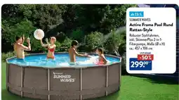 Aldi Süd SUMMER WAVES Active Frame Pool Rund Rattan-Style Angebot