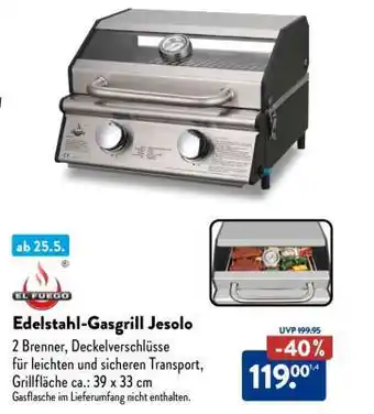 Aldi Süd Edelstahl-Gasgrill Jesolo Angebot