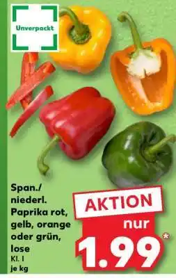 Kaufland Paprika rot, gelb, orange oder grün, lose Angebot