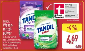 Aldi Nord TANDIL Waschmittelpulver Angebot