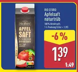 Aldi Nord RIO D'ORO Apfelsaft naturtrüb Angebot