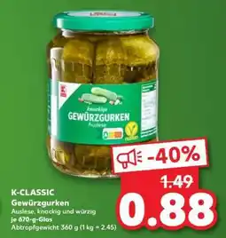 Kaufland K-CLASSIC Gewürzgurken Angebot