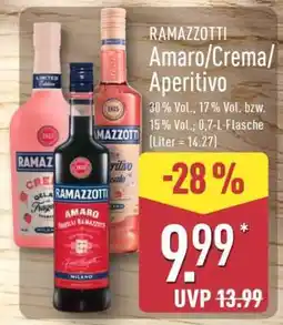 Aldi Nord RAMAZZOTTI Amaro/Crema/Aperitivo Angebot