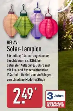 Aldi Nord BELAVI Solar-Lampion Angebot