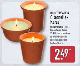 Aldi Nord HOME CREATION Citronella-Kerze Angebot