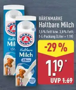Aldi Nord Bärenmarke Haltbare Milch Angebot