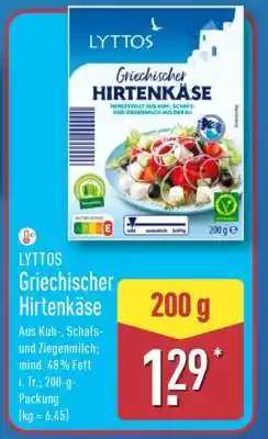 Aldi Nord LYTTOS Griechischer Hirtenkäse Angebot