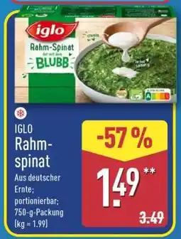 Aldi Nord iglo Rahmspinat Angebot