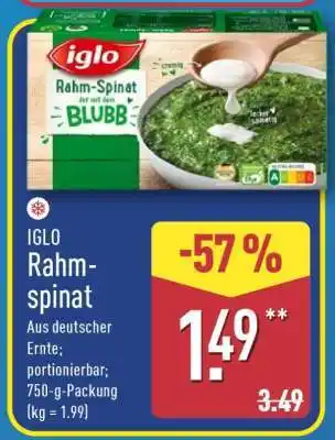 Aldi Nord iglo Rahmspinat Angebot