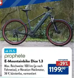 Aldi Nord prophete E-Mountainbike Dice 1.3 Angebot