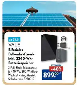 Aldi Nord Bifaziales Balkonkraftwerk, inkl. 2240-Wh-Batteriespeicher Angebot
