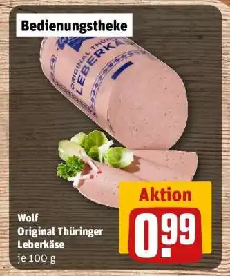 REWE Wolf Original Thüringer Leberkäse Angebot