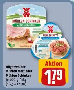 REWE Rügenwalder Mühlen Mett oder Mühlen Schinken Angebot