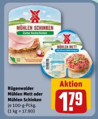 REWE Rügenwalder Mühlen Mett oder Mühlen Schinken Angebot