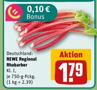 REWE REWE Regional Rhabarber Angebot