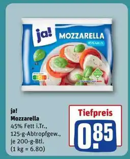 REWE ja! Mozzarella Angebot