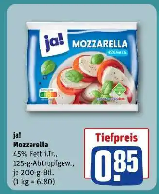 REWE ja! Mozzarella Angebot