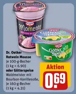 REWE Dr. Oetker Rotwein Mousse oder Götterspeise Angebot