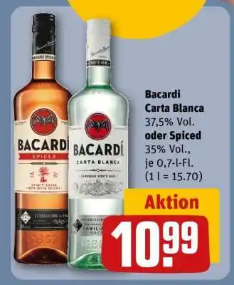 REWE Bacardi Carta Blanca oder Spiced Angebot