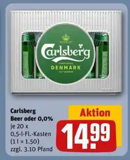 REWE Carlsberg Beer oder 0,0% Angebot